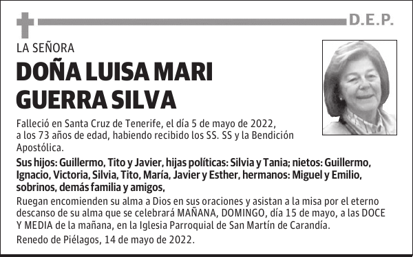 DOÑA LUISA MARI GUERRA SILVA