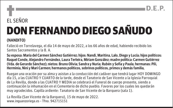 DON FERNANDO DIEGO SAÑUDO