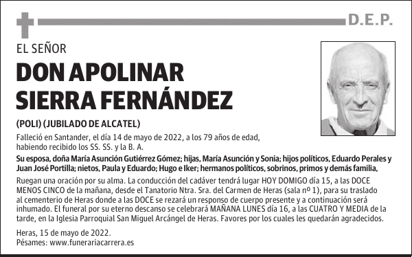 DON APOLINAR SIERRA FERNÁNDEZ