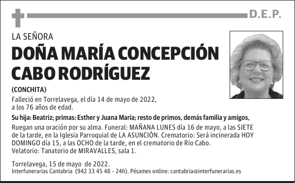 DOÑA MARÍA CONCEPCIÓN CABO RODRÍGUEZ