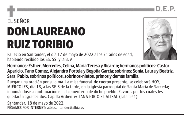 DON LAUREANO RUIZ TORIBIO