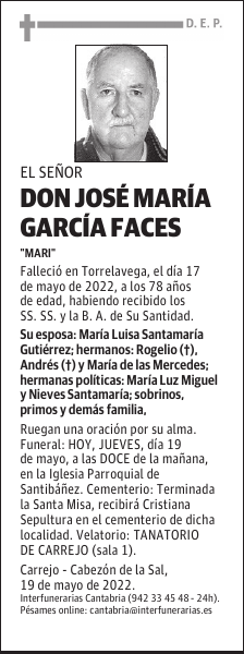 D. JOSÉ MARÍA GARCÍA FACES