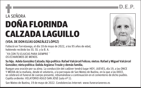 DOÑA FLORINDA CALZADA LAGUILLO