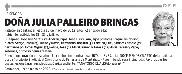 DOÑA JULIA PALLEIRO BRINGAS