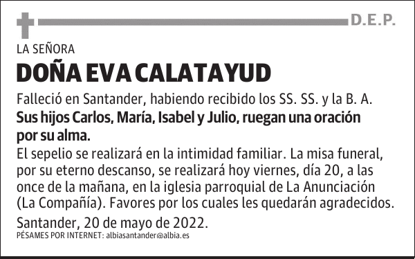 DOÑA EVA CALATAYUD