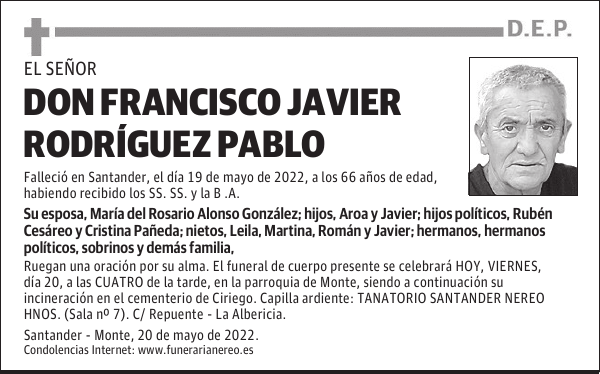 DON FRANCISCO JAVIER RODRÍGUEZ PABLO