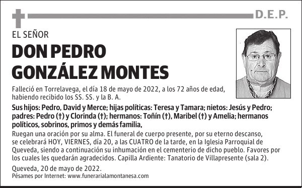 DON PEDRO GONZÁLEZ MONTES