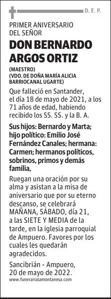 DON BERNARDO ARGOS ORTIZ