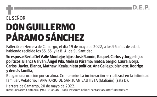 DON GUILLERMO PÁRAMO SÁNCHEZ
