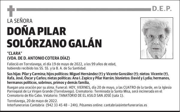 DOÑA PILAR SOLÓRZANO GALÁN
