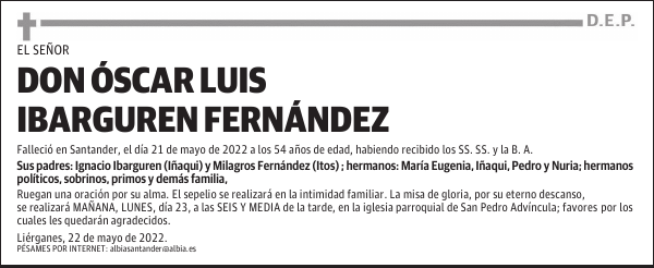 DON ÓSCAR LUIS IBARGUREN FERNÁNDEZ