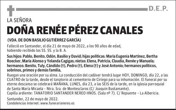 DOÑA RENÉE PÉREZ CANALES