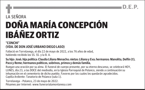 DOÑA MARÍA CONCEPCIÓN IBÁÑEZ ORTIZ