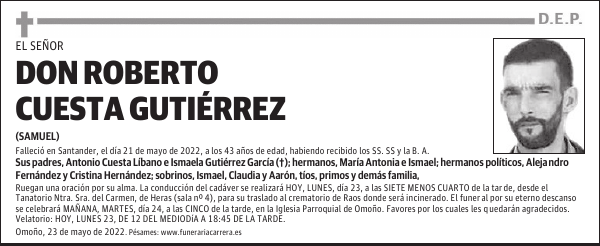 DON ROBERTO CUESTA GUTIERRÉZ
