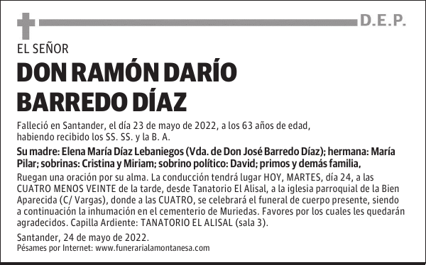 DON RAMÓN DARÍO BARREDO DÍAZ