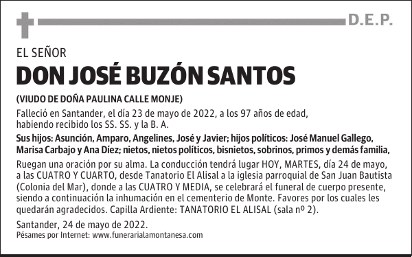 DON JOSÉ BUZÓN SANTOS