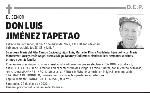 DON LUIS JIMÉNEZ TAPETAO