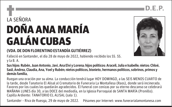 DOÑA ANA MARÍA GALÁN CUBAS