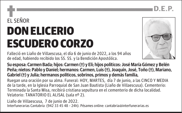 D. ELICERIO ESCUDERO CORZO
