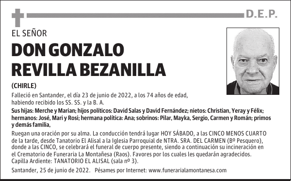 DON GONZALO REVILLA BEZANILLA