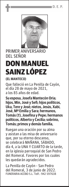 D. Manuel Sainz López