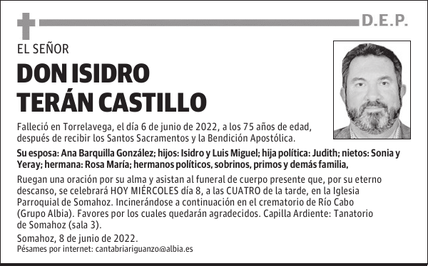 DON ISIDRO TERÁN CASTILLO