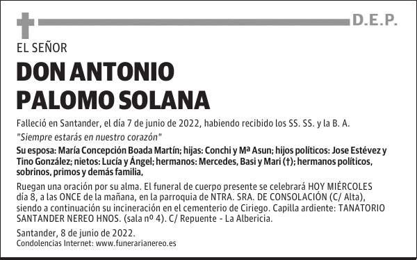 DON ANTONIO PALOMO SOLANA