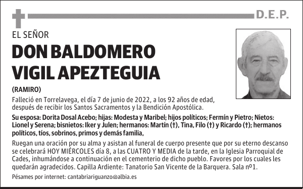 DON BALDOMERO VIGIL APEZTEGUIA