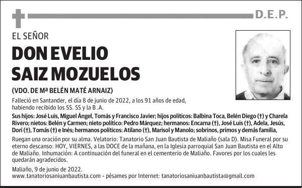 DON EVELIO SAIZ MOZUELOS