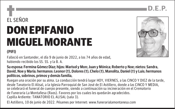 DON EPIFANIO MIGUEL MORANTE