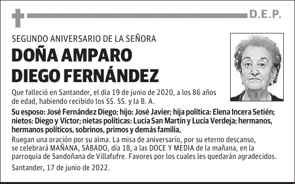 DOÑA AMPARO DIEGO FERNÁNDEZ