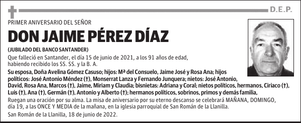 DON JAIME PÉREZ DÍAZ