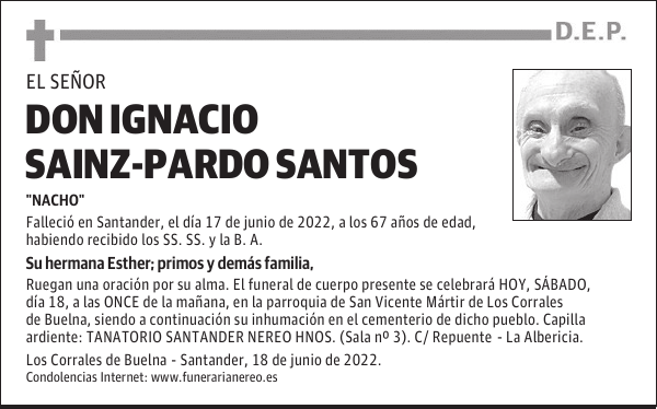 DON IGNACIO SAINZ-PARDO SANTOS