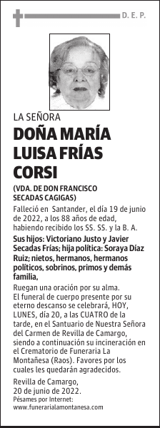 DOÑA MARÍA LUISA FRÍAS CORSI