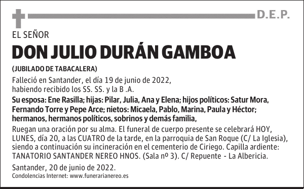 DON JULIO DURÁN GAMBOA