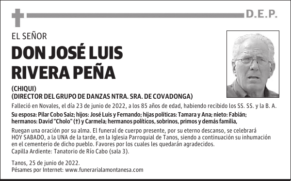 DON JOSÉ LUIS RIVERA PEÑA