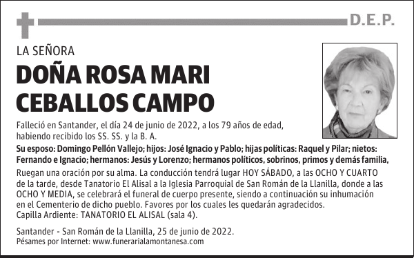 DOÑA ROSA MARI CEBALLOS CAMPO