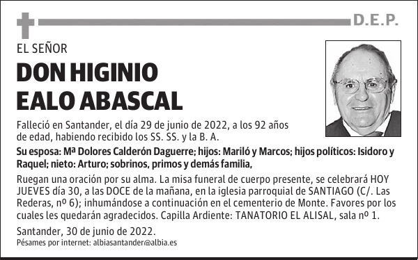 DON HIGINIO EALO ABASCAL