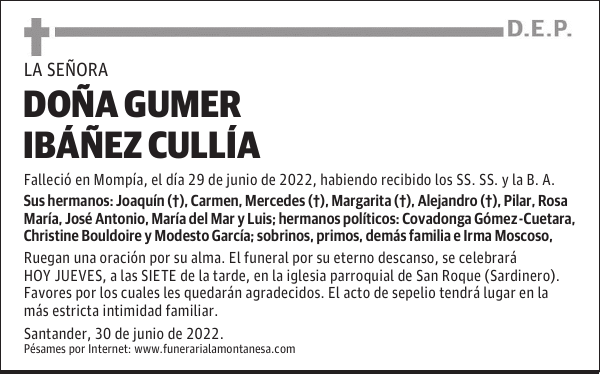 DOÑA GUMER IBÁÑEZ CULLÍA