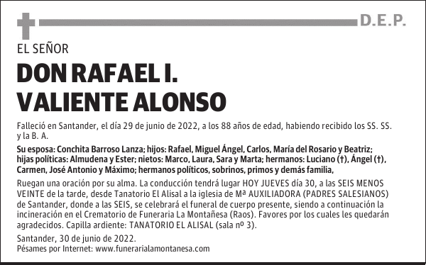 DON RAFAEL I. VALIENTE ALONSO