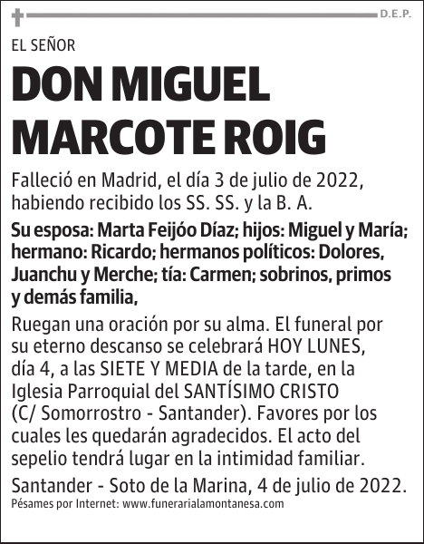 DON MIGUEL MARCOTE ROIG