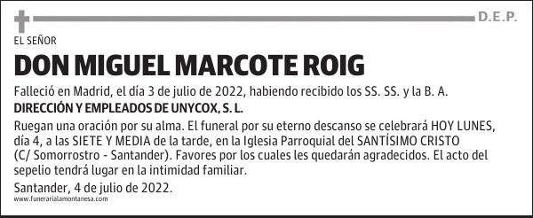 DON MIGUEL MARCOTE ROIG