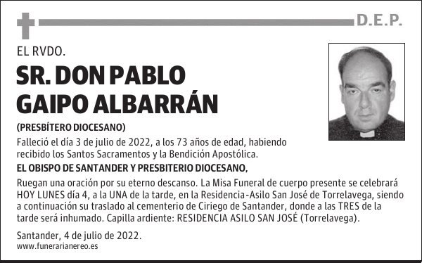 SR. DON PABLO GAIPO ALBARRÁN