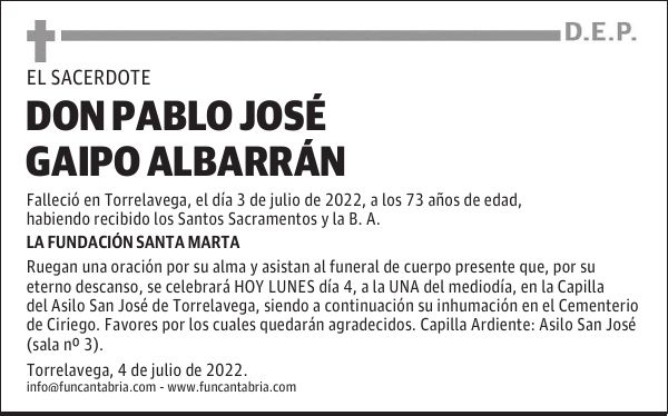 DON PABLO JOSÉ GAIPO ALBARRÁN