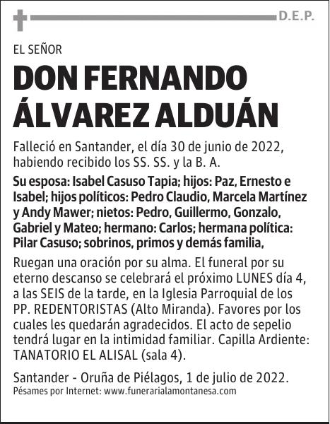 DON FERNANDO ÁLVAREZ ALDUÁN