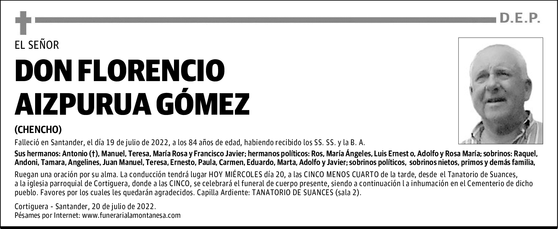 DON FLORENCIO AIZPURUA GÓMEZ