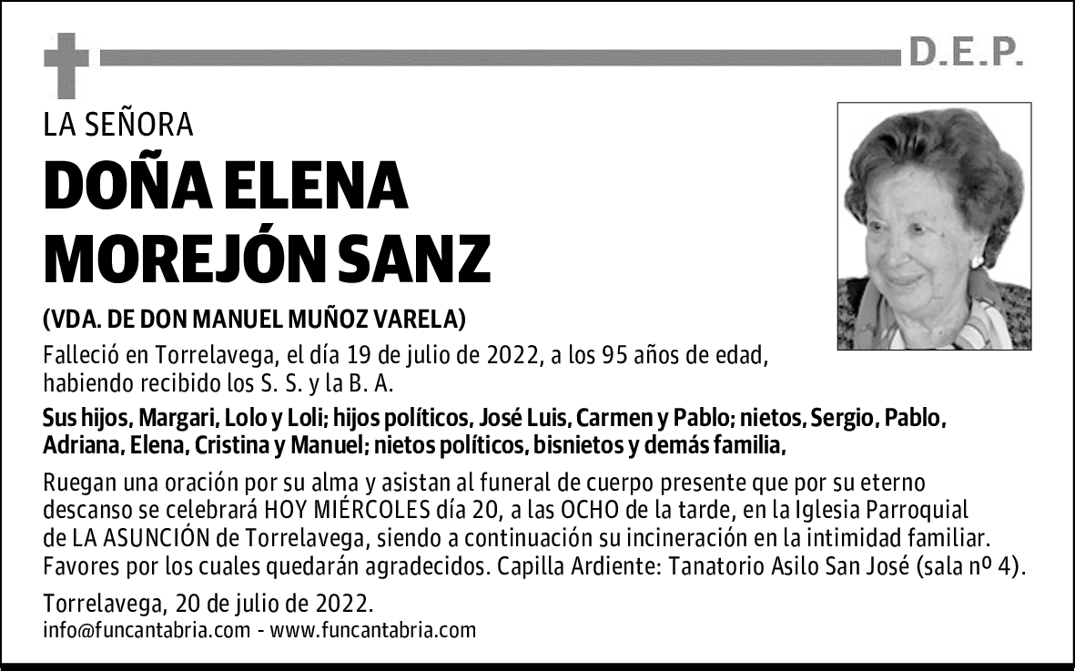 DOÑA ELENA MOREJÓN SANZ