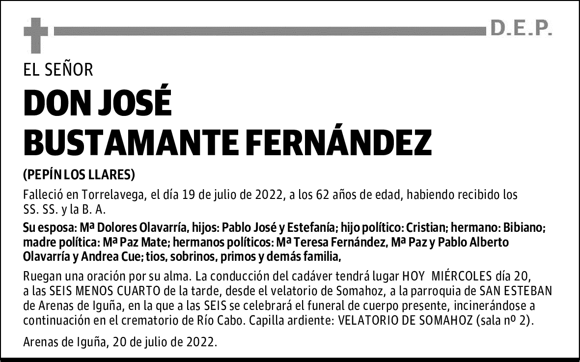 DON JOSÉ BUSTAMANTE FERNÁNDEZ
