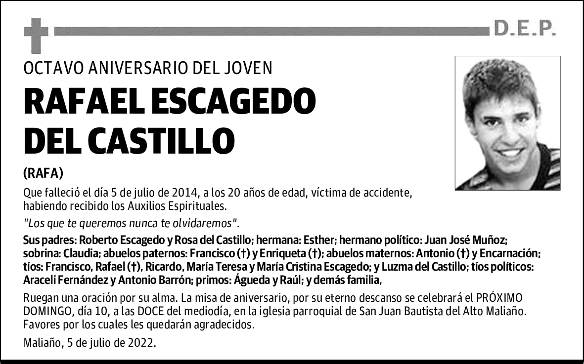 RAFAEL ESCAGEDO DEL CASTILLO