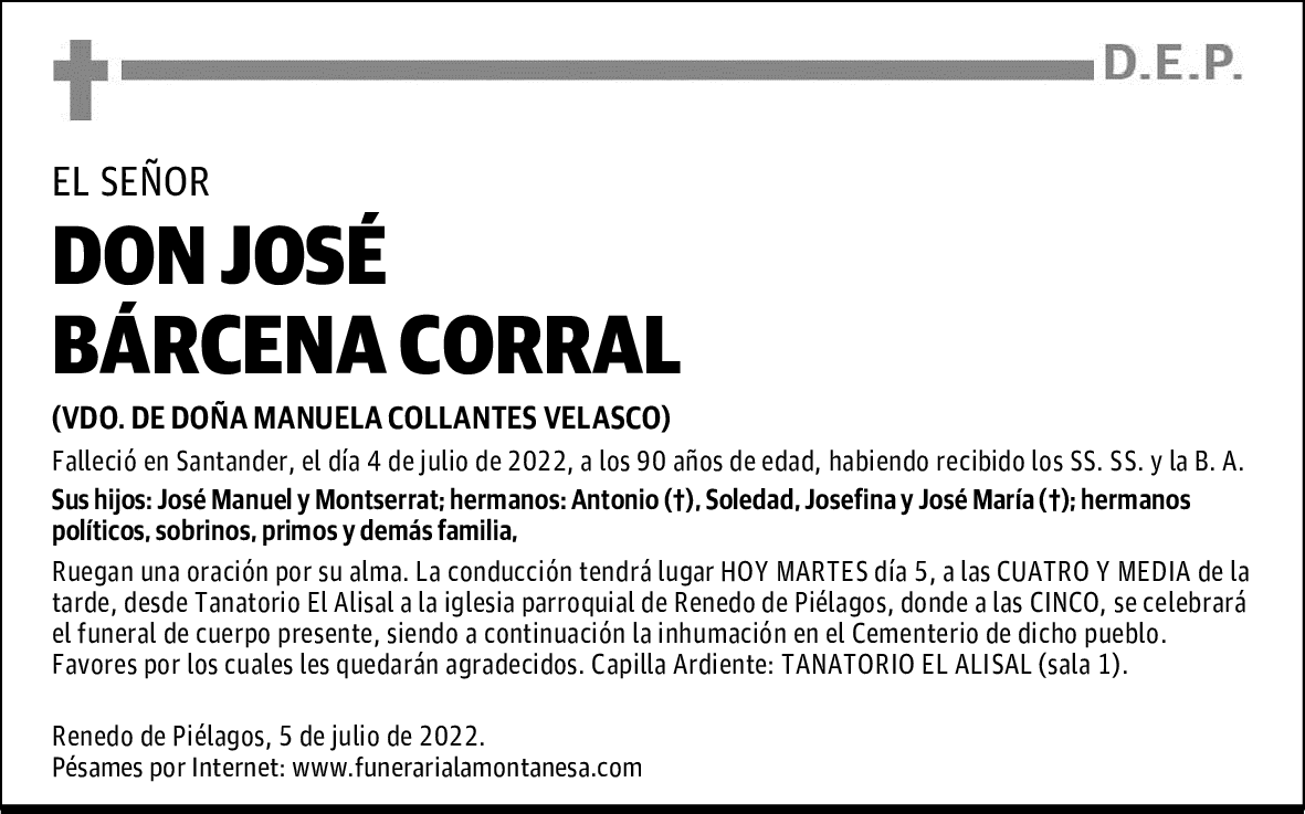 DON JOSÉ BÁRCENA CORRAL